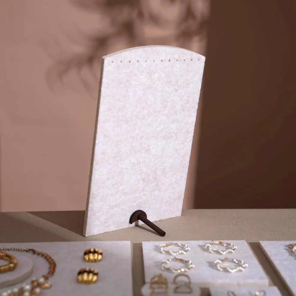 Jewelry - Off White Felt Jewelry Display Set - WHISPERING WOODS