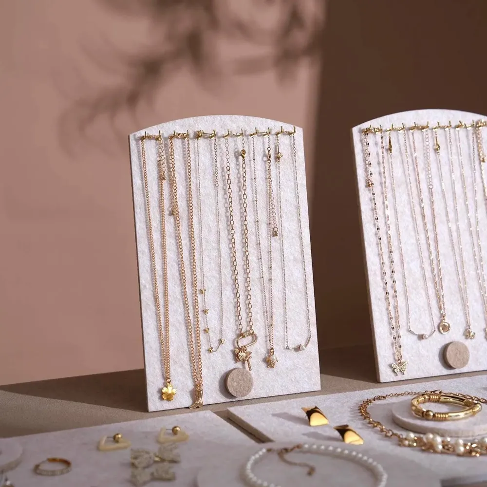 Jewelry - Off White Felt Jewelry Display Set - WHISPERING WOODS