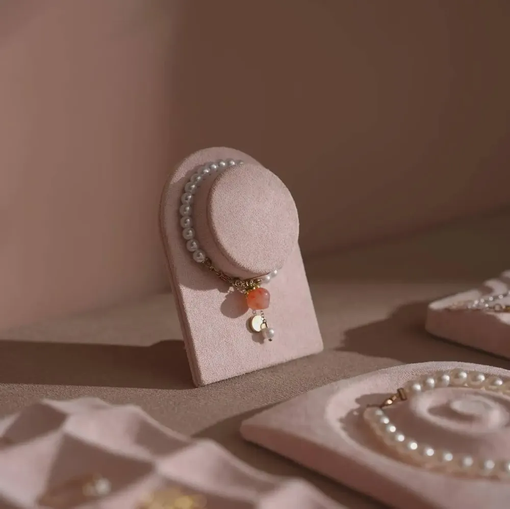 Jewelry - Soft Blush Pink Vegan Suede Jewelry Dish Set - WHISPERING WOODS