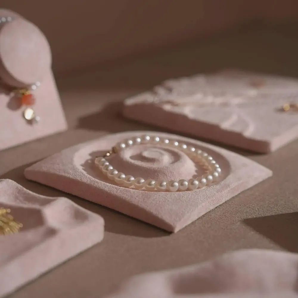 Jewelry - Soft Blush Pink Vegan Suede Jewelry Dish Set - WHISPERING WOODS