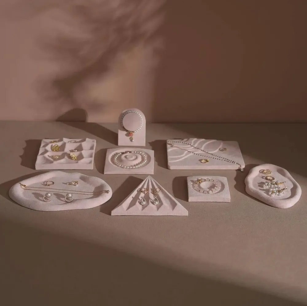 Jewelry - Soft Blush Pink Vegan Suede Jewelry Dish Set - WHISPERING WOODS