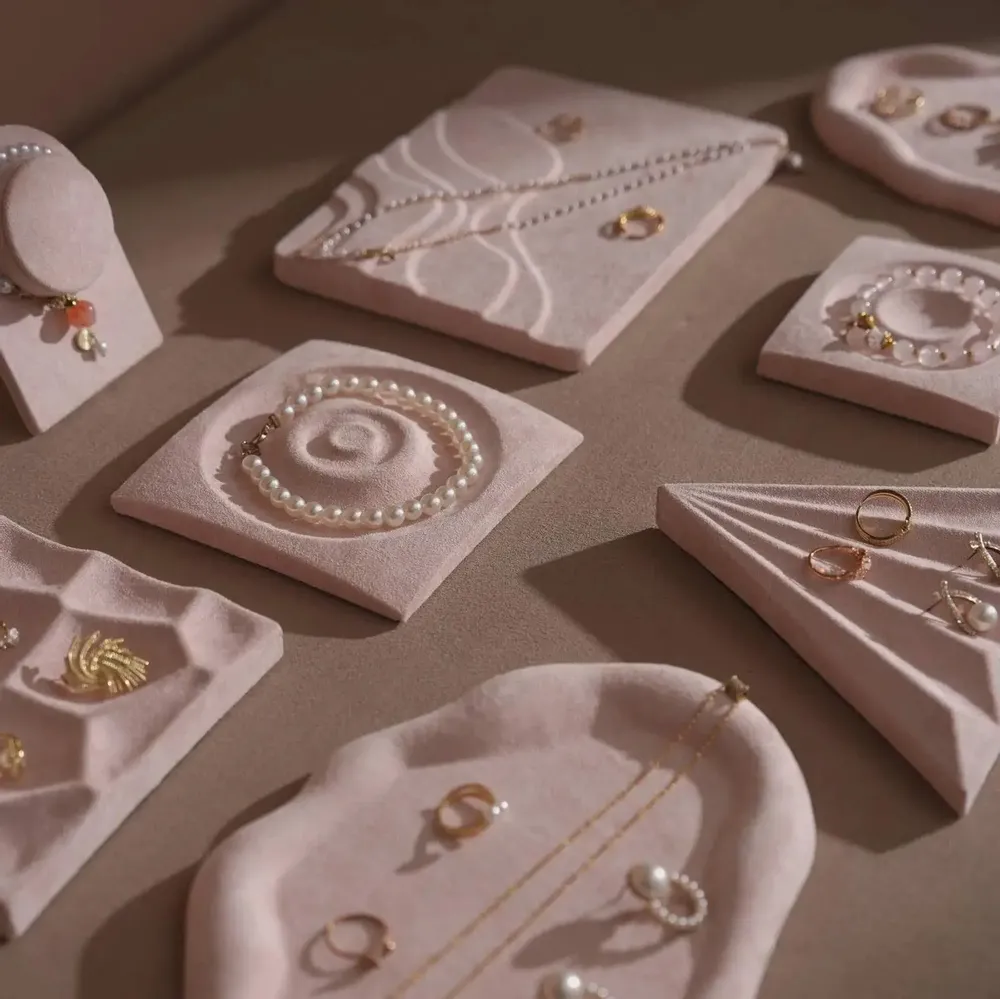 Jewelry - Soft Blush Pink Vegan Suede Jewelry Dish Set - WHISPERING WOODS