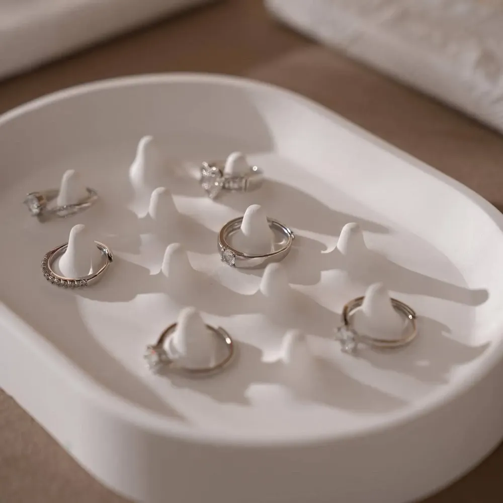 Jewelry - White Gypsum Jewelry Display Set - WHISPERING WOODS