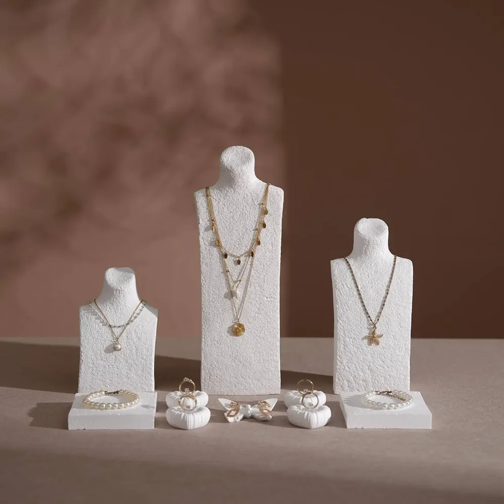 Jewelry - Ultra White Gypsum Jewelry Display Set - WHISPERING WOODS