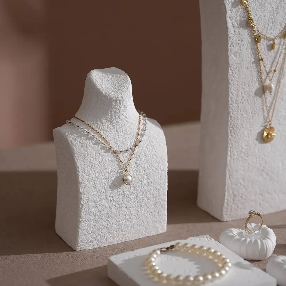 Jewelry - Ultra White Gypsum Jewelry Display Set - WHISPERING WOODS