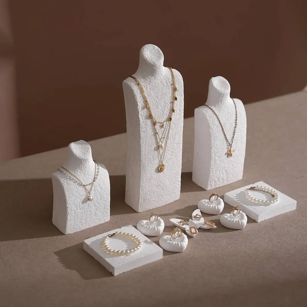Jewelry - Ultra White Gypsum Jewelry Display Set - WHISPERING WOODS