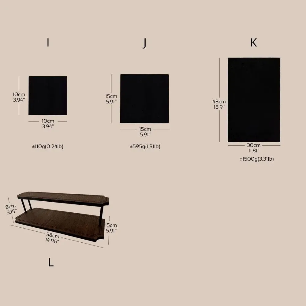 Jewelry - Walnut Veneer and Black Vegan Suede Jewelry Display Set - WHISPERING WOODS