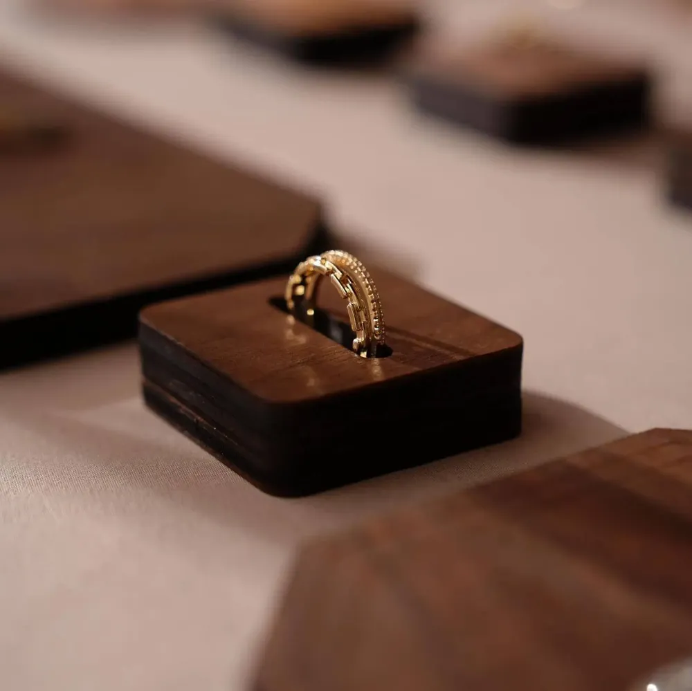 Jewelry - Walnut Veneer Jewelry Display Set with T-Bars - WHISPERING WOODS