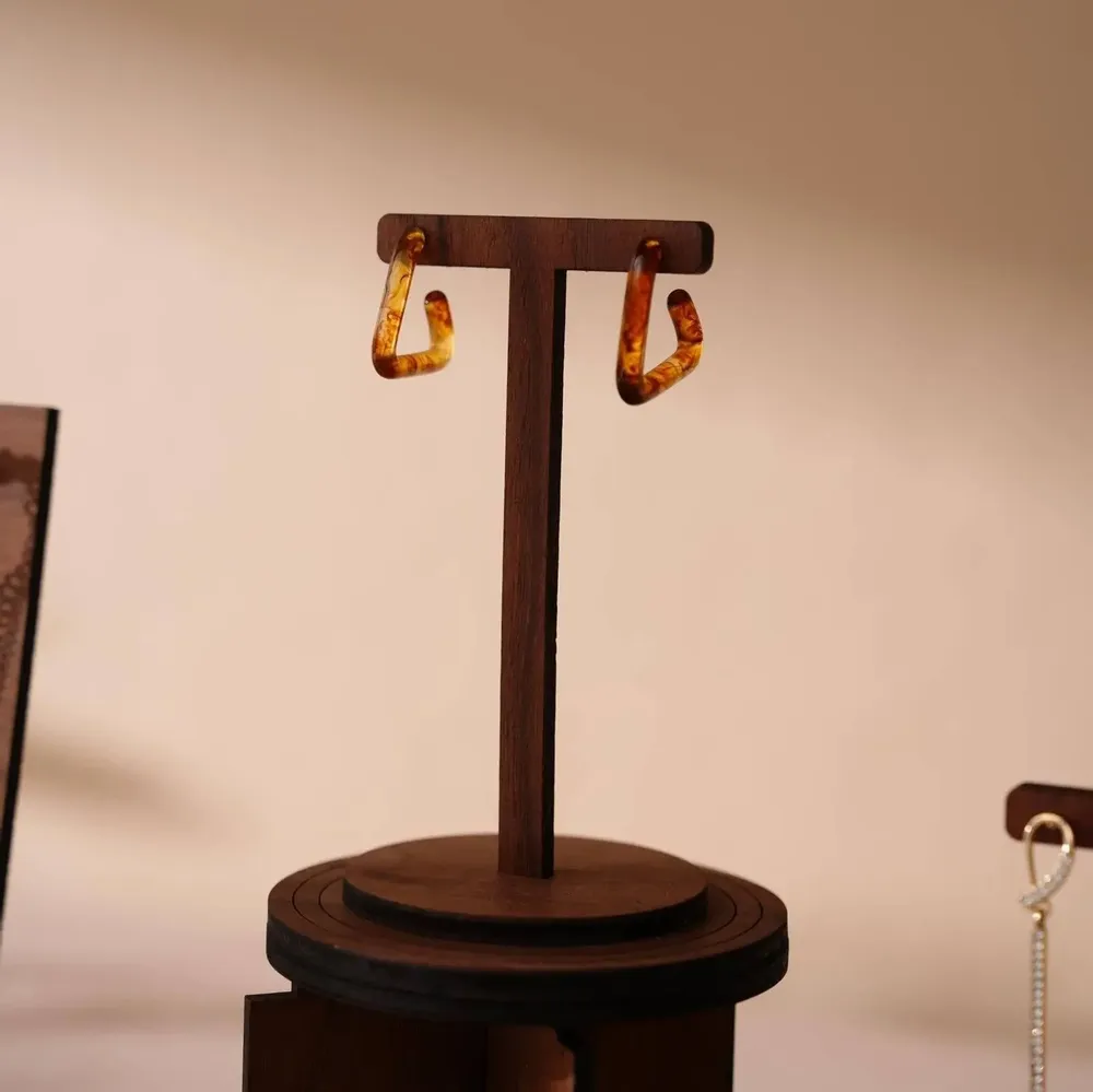 Jewelry - Walnut Veneer Jewelry Display Set with T-Bars - WHISPERING WOODS