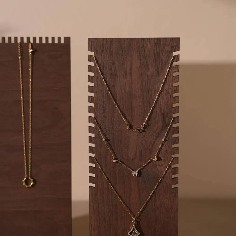 Jewelry - Solid Walnut and Walnut Veneer Jewelry Display Set - WHISPERING WOODS