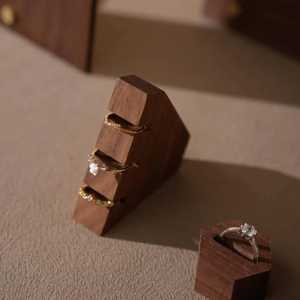 Jewelry - Solid Walnut and Walnut Veneer Jewelry Display Set - WHISPERING WOODS
