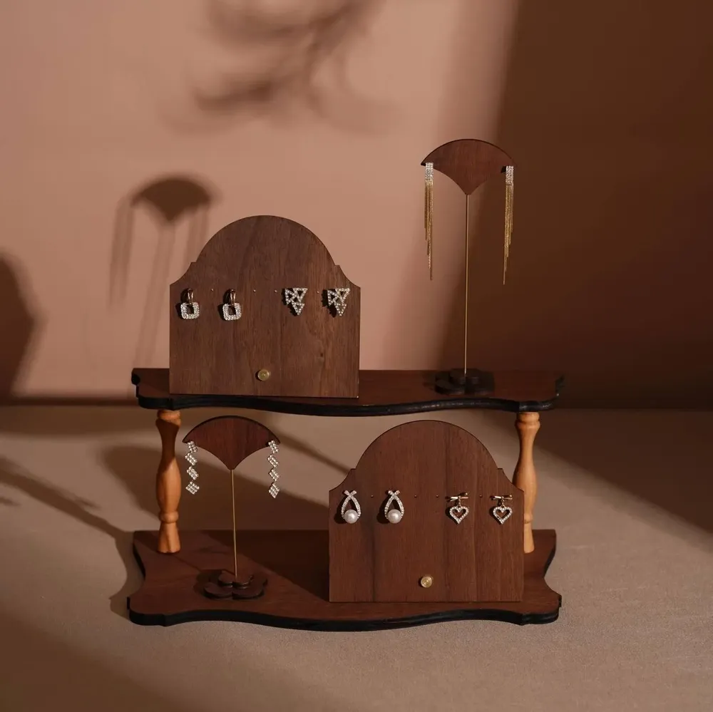 Jewelry - Walnut Veneer Earring and Bracelet Display Set - WHISPERING WOODS