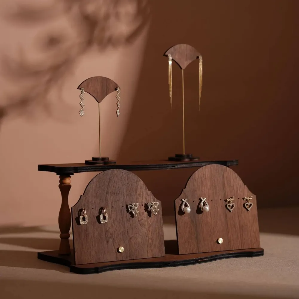 Jewelry - Walnut Veneer Earring and Bracelet Display Set - WHISPERING WOODS