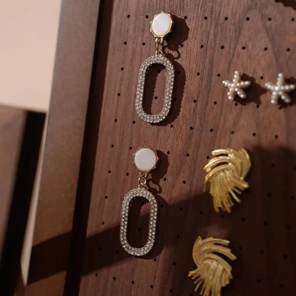 Jewelry - Walnut Veneer and Brass Jewelry Display Set - WHISPERING WOODS