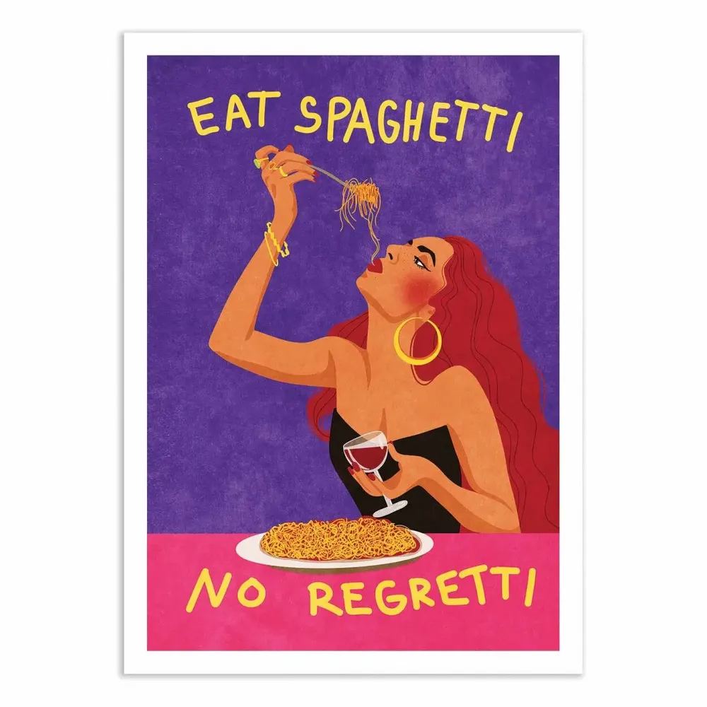 Poster - Art-Poster - Eat spaghetti no regretti - Raissa Oltmanns - WALL EDITIONS