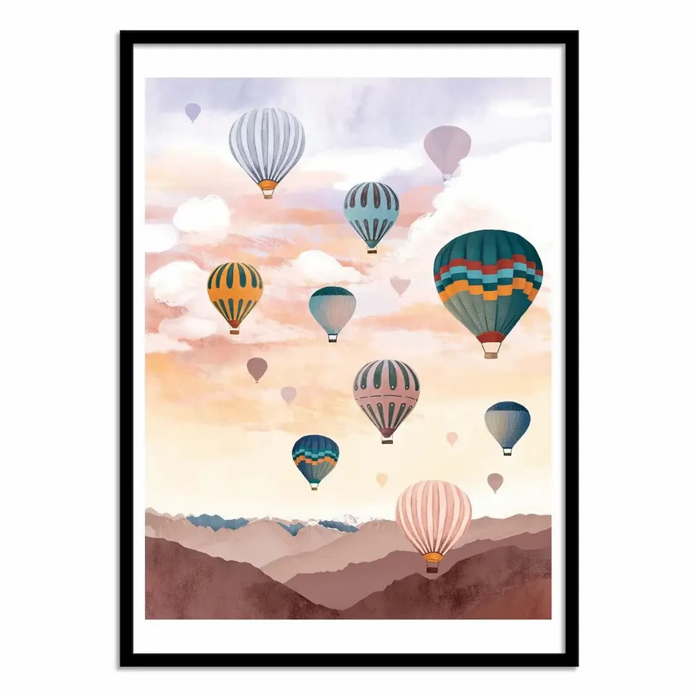 Affiches - Affiche - Airballoon Sky - Goed Blauw - WALL EDITIONS