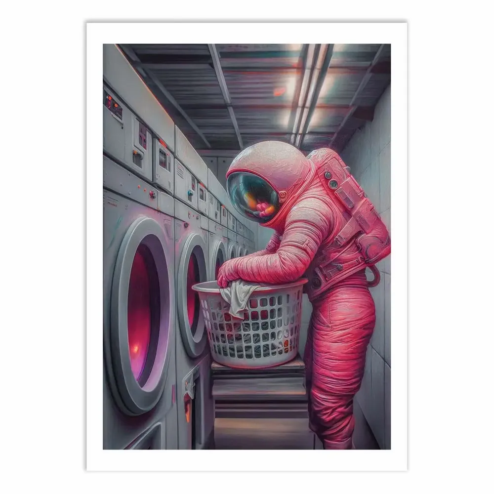 Poster - Art-Poster - Astronaut Doing Laundry - Baard Martinussen - WALL EDITIONS