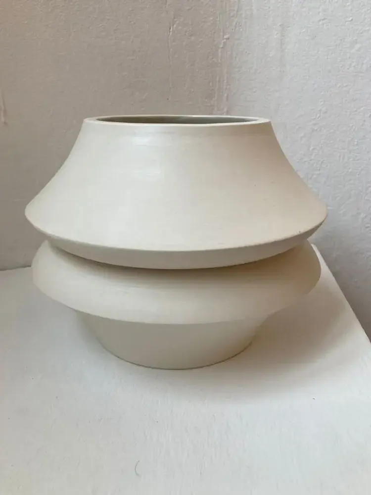 Sculptures, statuettes et miniatures - Vase sculptural et géométrique en porcelaine blanche - Palindrome A2L - CALLIGRAMME