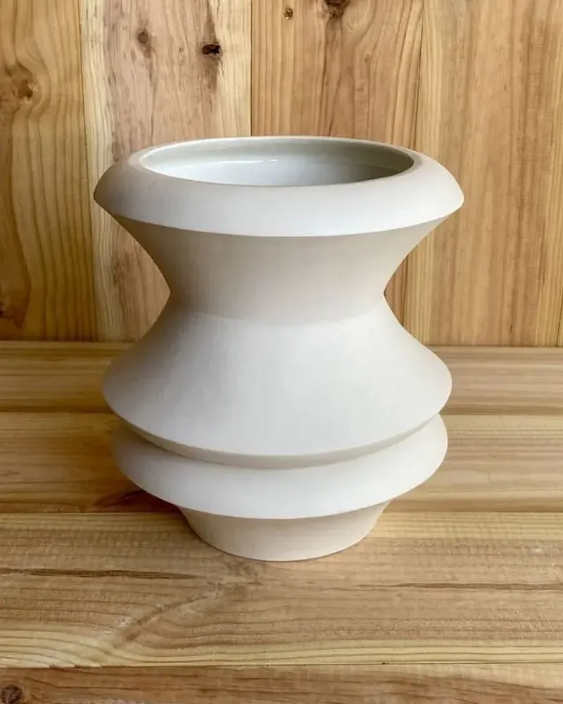Pièces uniques - Vase sculptural et géométrique en porcelaine blanche - Palindrome A3L - CALLIGRAMME