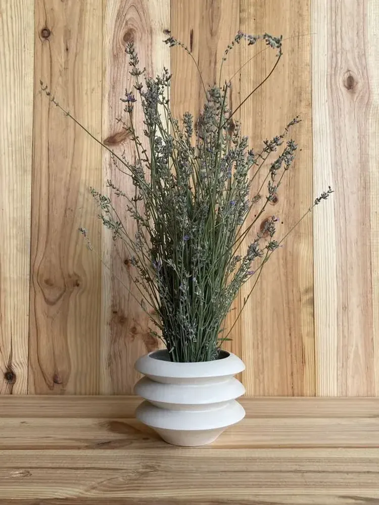 Poterie - Vase sculptural et géométrique en porcelaine blanche - Palindrome A4L - CALLIGRAMME