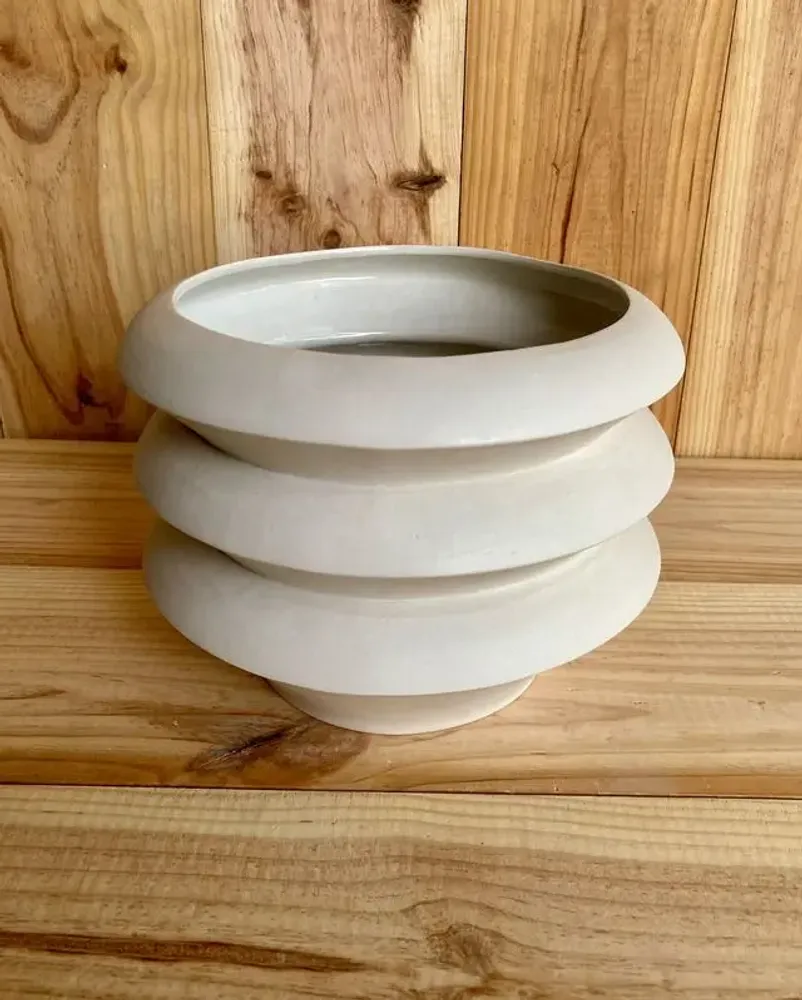 Poterie - Vase sculptural et géométrique en porcelaine blanche - Palindrome A4L - CALLIGRAMME