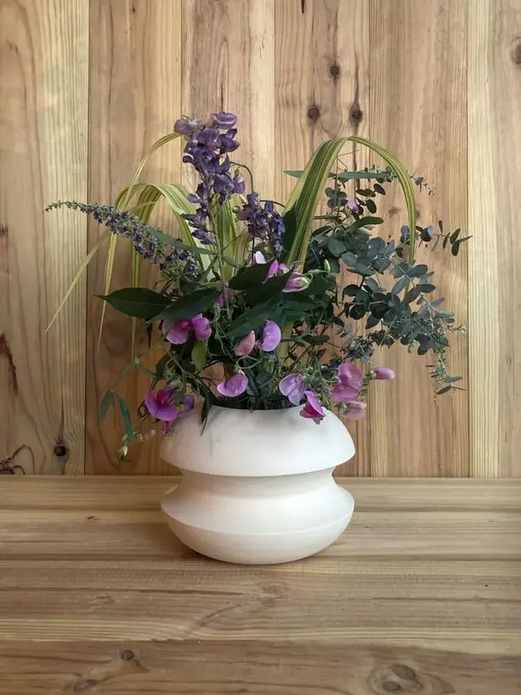 Vases - Vase sculptural et géométrique en porcelaine blanche - Palindrome B2L - CALLIGRAMME
