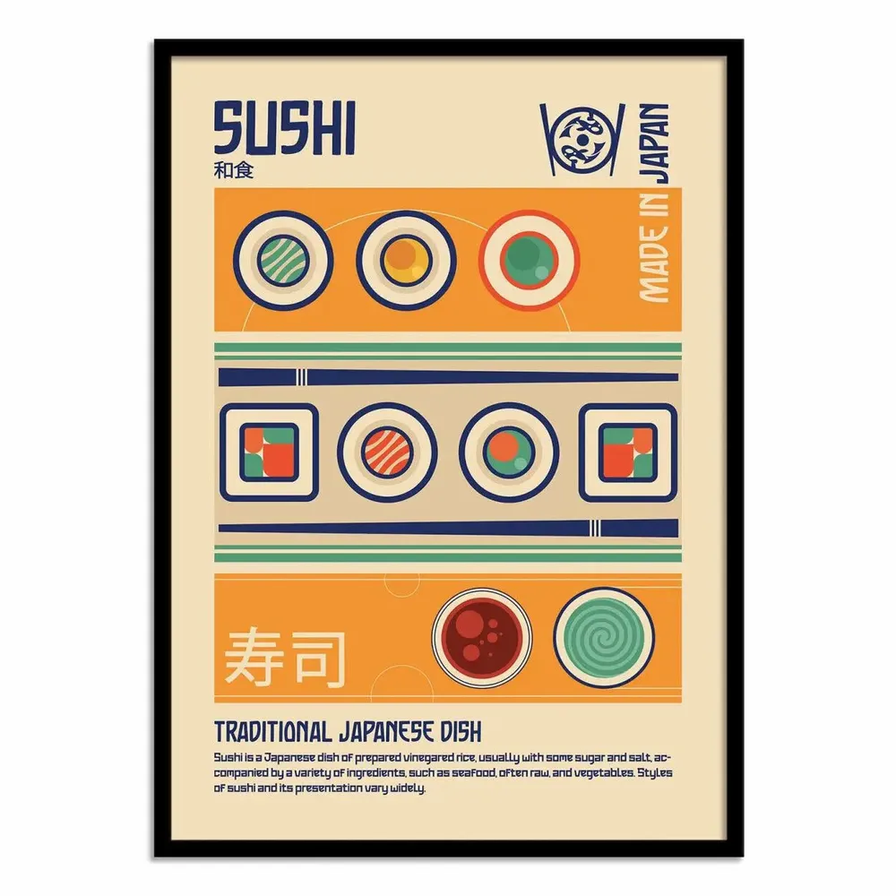 Poster - Art-Poster - Sushi Japanese Food Print - Retrodrome - WALL EDITIONS