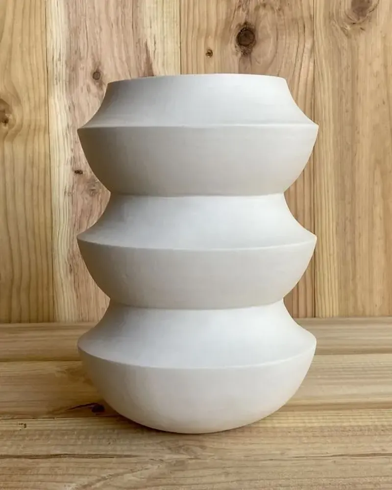 Sculptures, statuettes et miniatures - Vase sculptural et géométrique en porcelaine blanche - Palindrome B4S - CALLIGRAMME