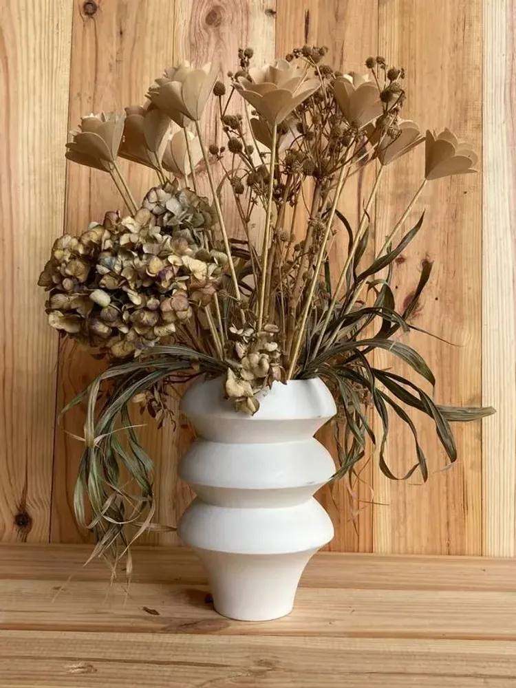 Céramique - Vase sculptural et géométrique en porcelaine blanche - Palindrome C4L - CALLIGRAMME