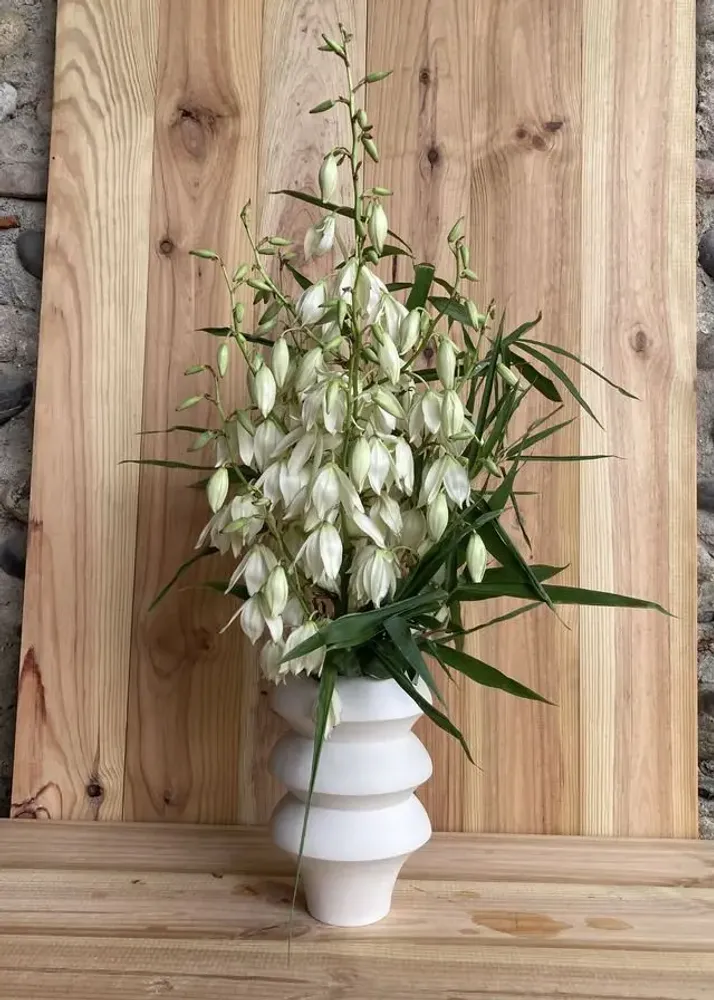 Pottery - Sculptural, geometric vase in white porcelain - Palindrome C4S - CALLIGRAMME