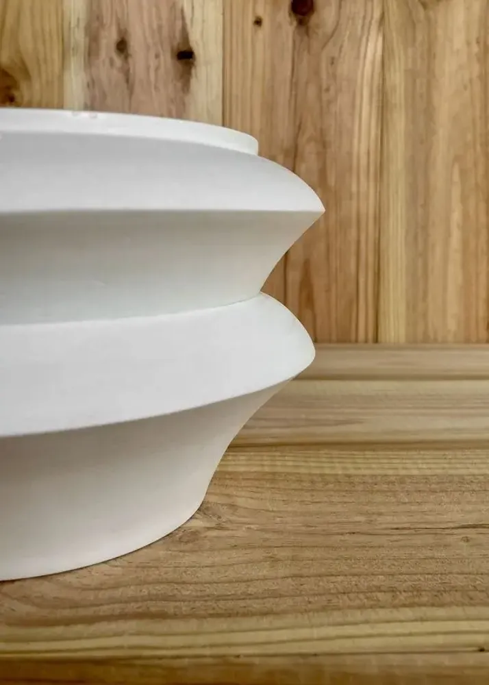Autres décorations de Noël - Vase sculptural et géométrique en porcelaine blanche - Palindrome A9L - CALLIGRAMME