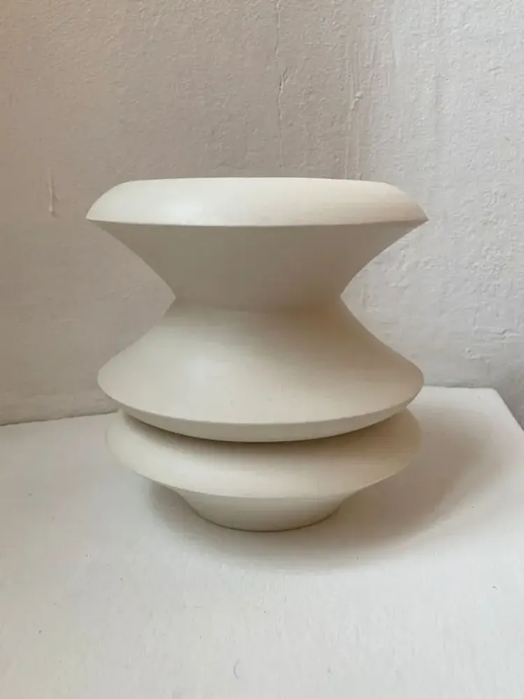 Sculptures, statuettes et miniatures - Vase sculptural et géométrique en porcelaine blanche - Palindrome A3S - CALLIGRAMME