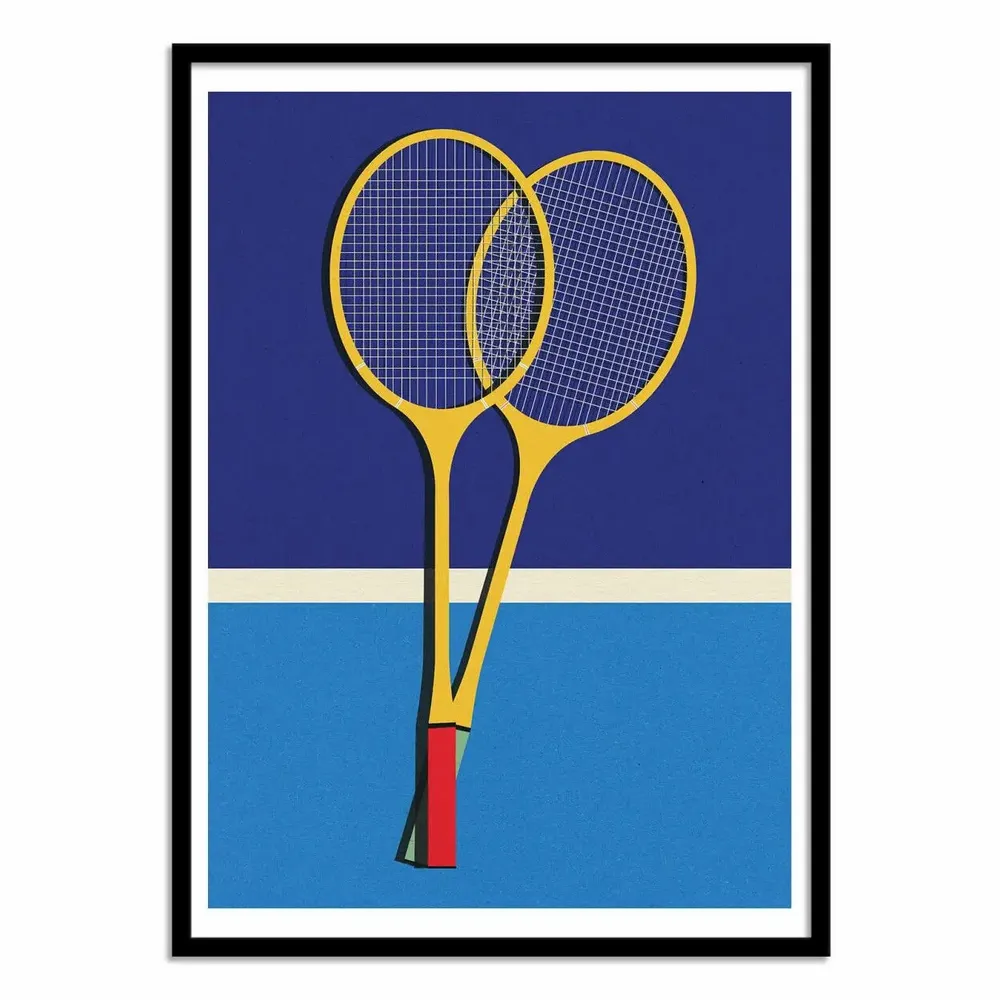 Affiches - Affiche - Wooden Badminton Rackets - Rosi Feist - WALL EDITIONS