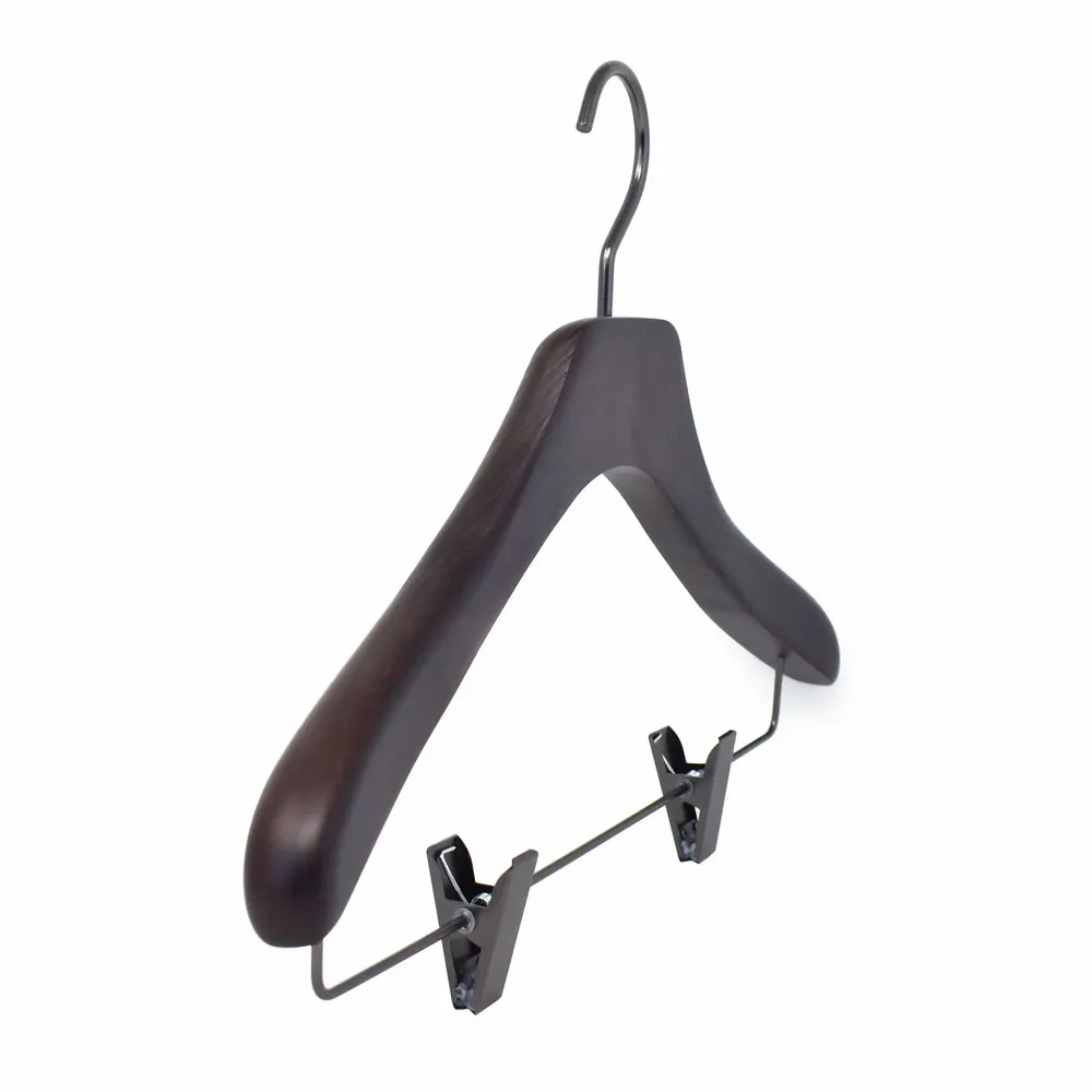 Walk-in closets - Ash wood hangers – Walnut finish – Chic Collection - MON CINTRE