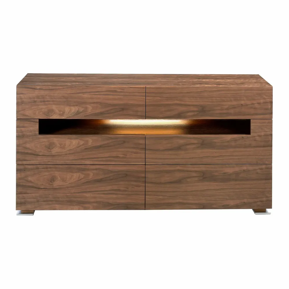 Chests of drawers - Walnut chest of drawers with interior lighting - ANGEL CERDÁ