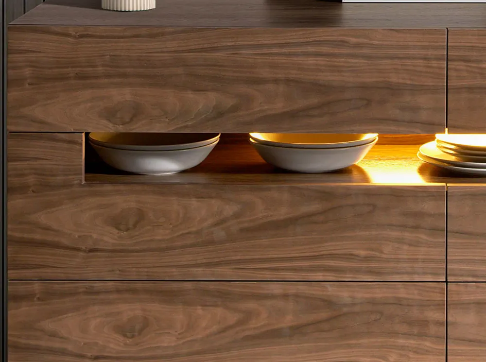 Chests of drawers - Walnut chest of drawers with interior lighting - ANGEL CERDÁ