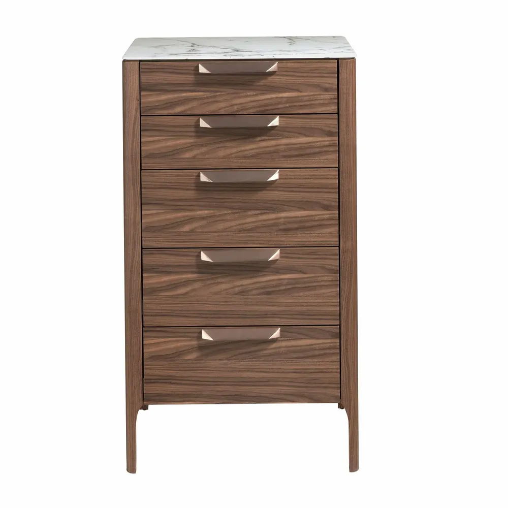 Chests of drawers - Walnut chiffonier and marble imitation glass - ANGEL CERDÁ