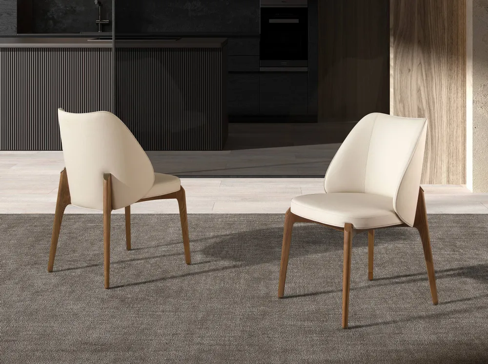 Chaises - Chaise en similicuir crème - ANGEL CERDÁ