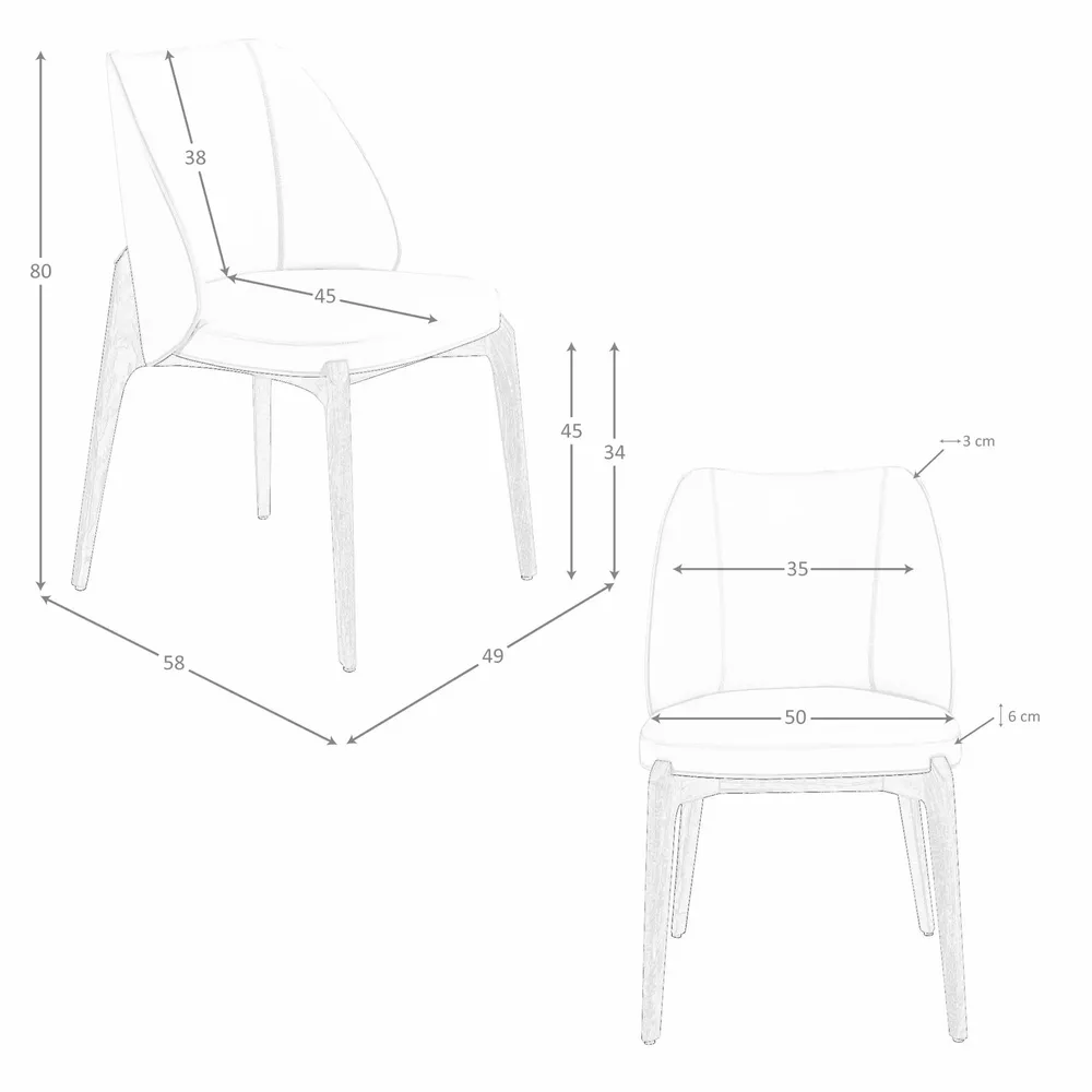 Chaises - Chaise en similicuir crème - ANGEL CERDÁ