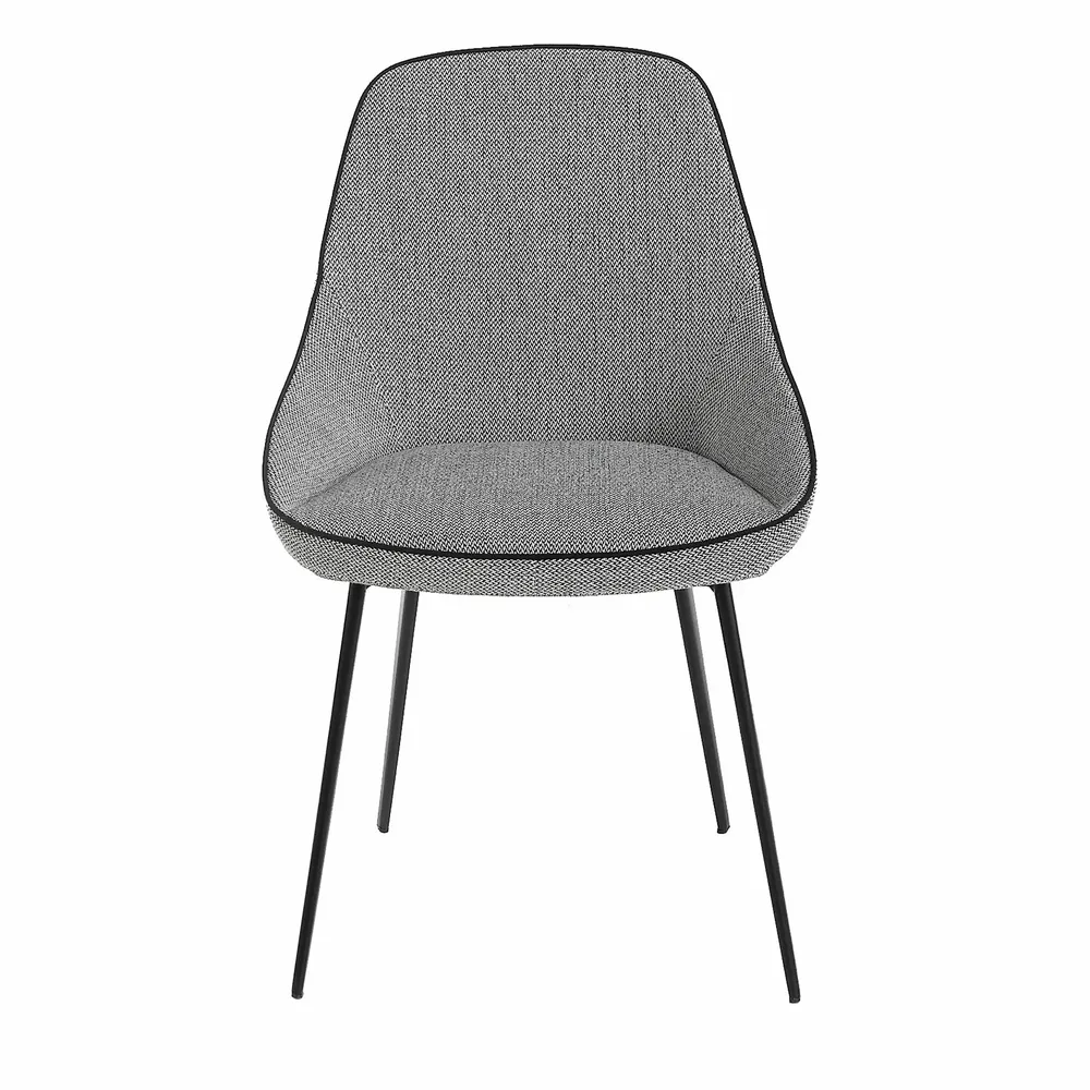 Chairs - Gray fabric Dining table chair with black piping - ANGEL CERDÁ