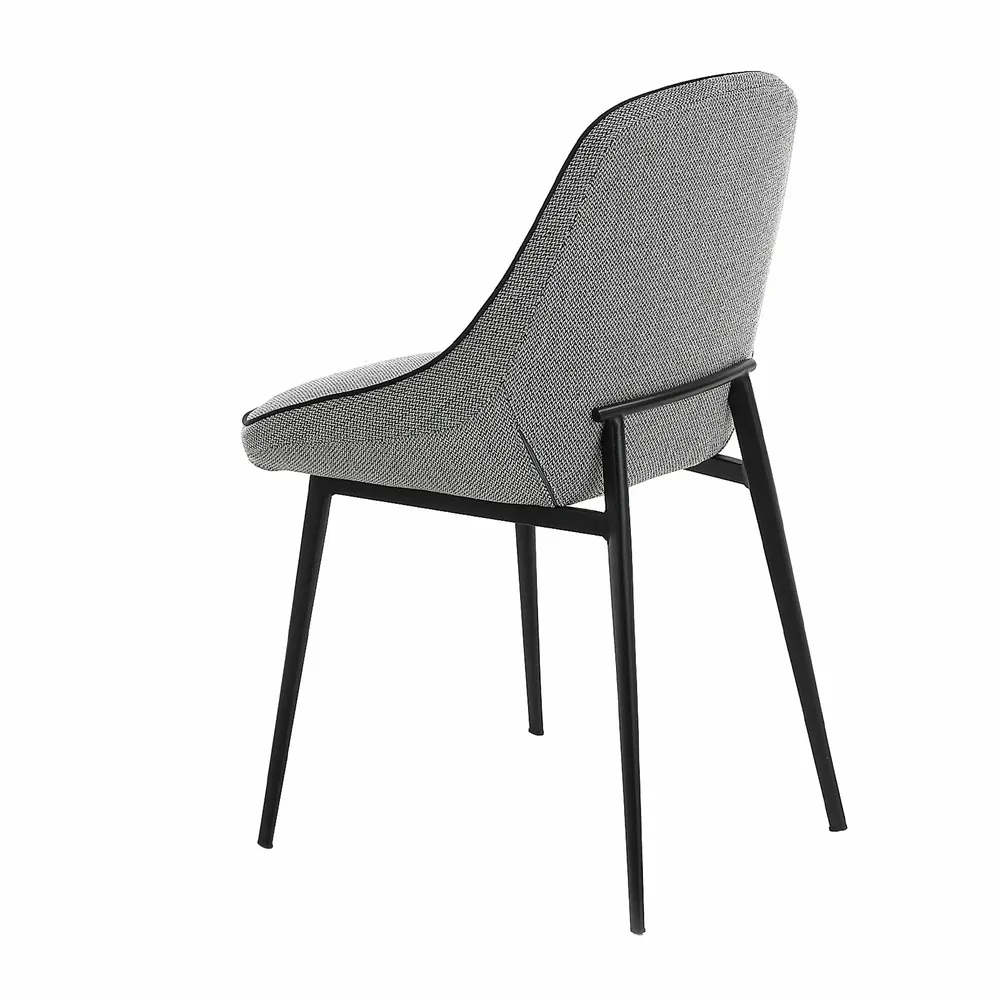 Chairs - Gray fabric Dining table chair with black piping - ANGEL CERDÁ