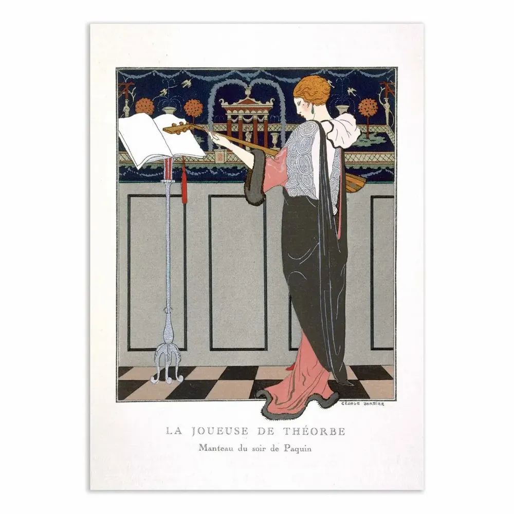 Affiches - Affiche - La joueuse de Theorbe 1920 - Georges Barbier - WALL EDITIONS