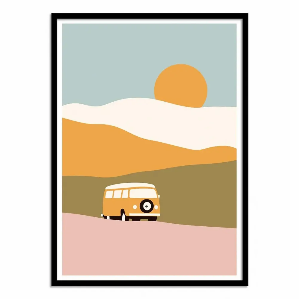 Poster - Art-Poster - Van in landscape - Florent Bodart - WALL EDITIONS