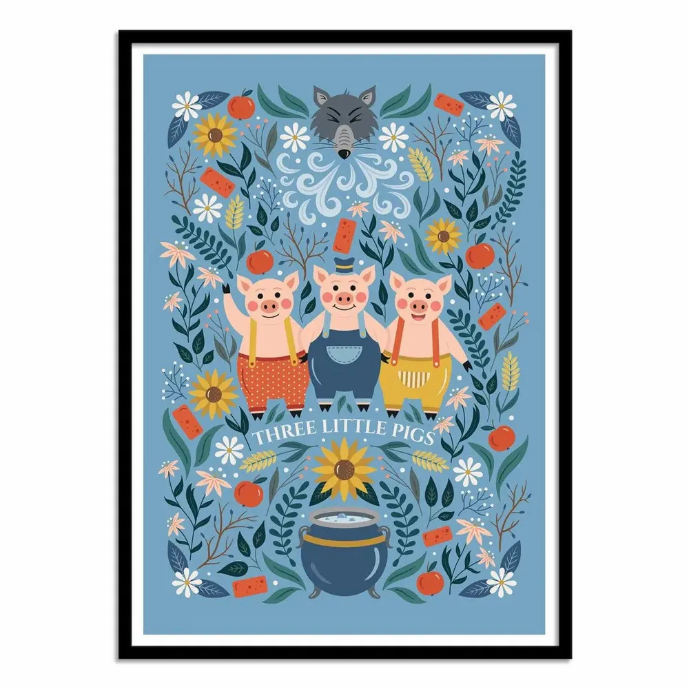 Affiches - Affiche - Three Little Pigs - Vesna Skorshnek - WALL EDITIONS