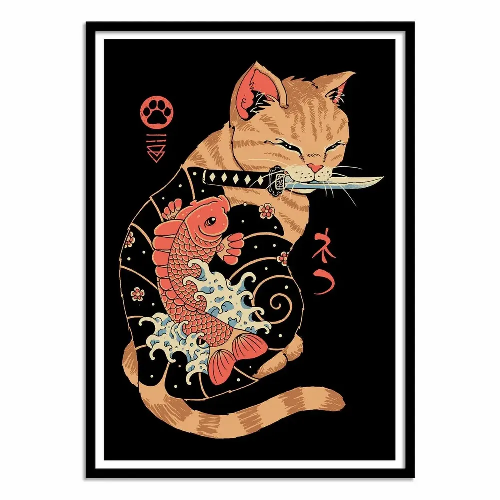 Affiches - Affiche - Carp Tattooed cat - Vincent Trinidad - WALL EDITIONS