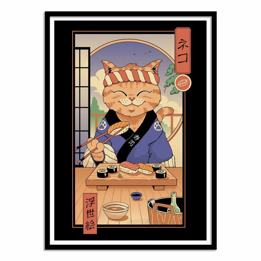 Affiches - Affiche - Sushi cat in Edo - Vincent Trinidad - WALL EDITIONS