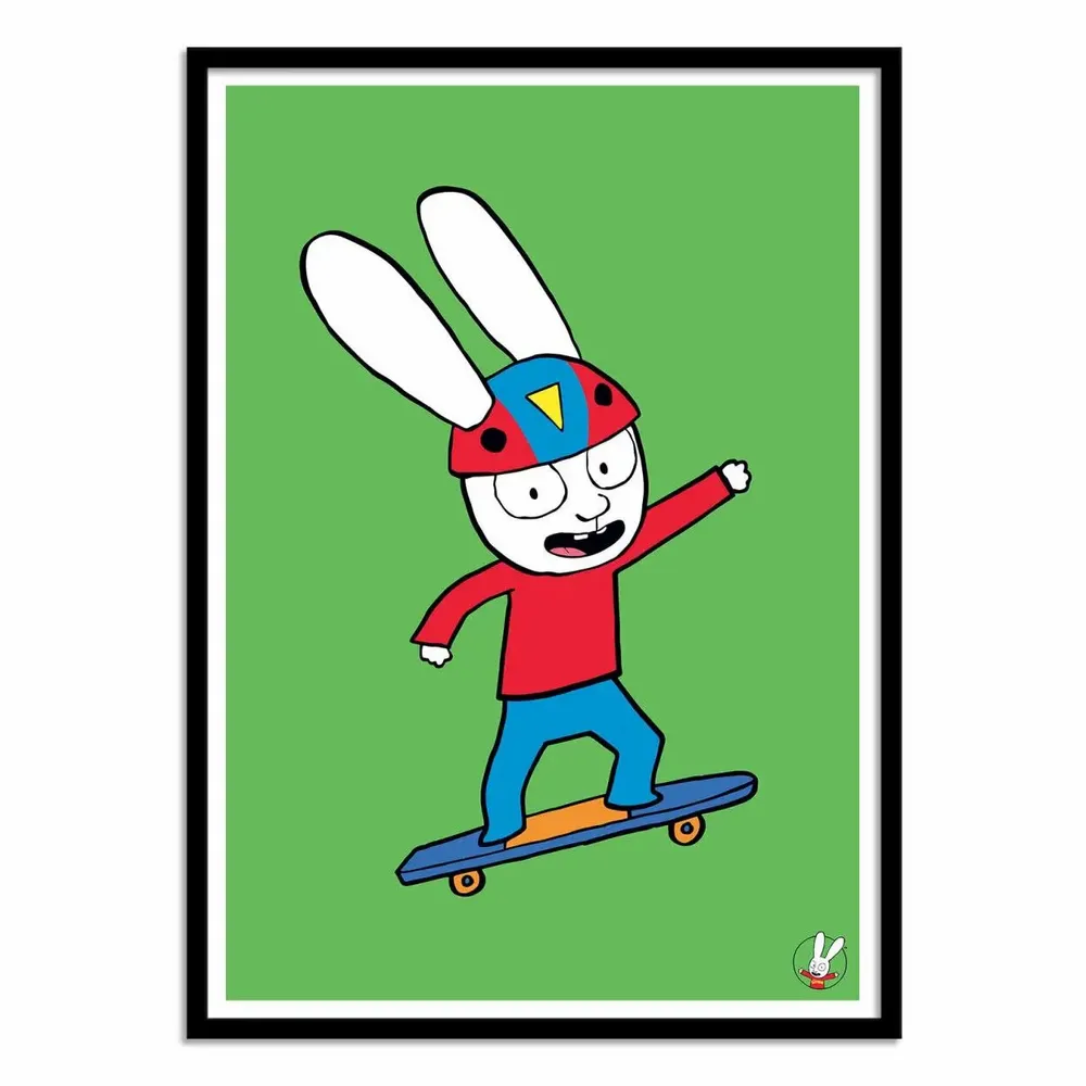 Affiches - Affiche - Simon SUper rabbit skating - Simon Super Rabbit - WALL EDITIONS