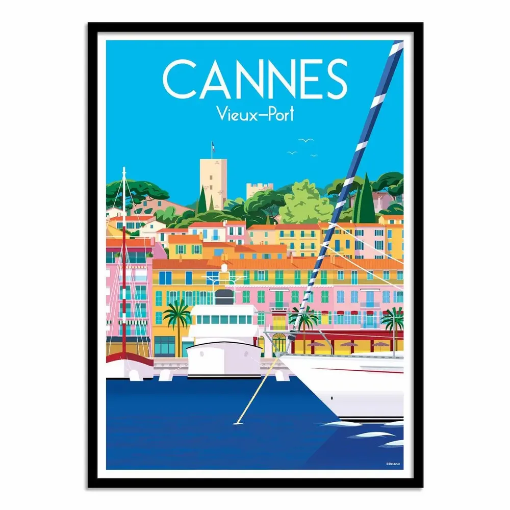 Poster - Art-Poster - Cannes Vieux Port - Raphael Delerue - WALL EDITIONS