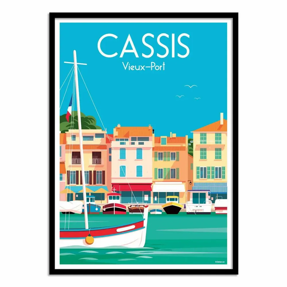Poster - Art-Poster - Cassis Vieux port - Raphael Delerue - WALL EDITIONS