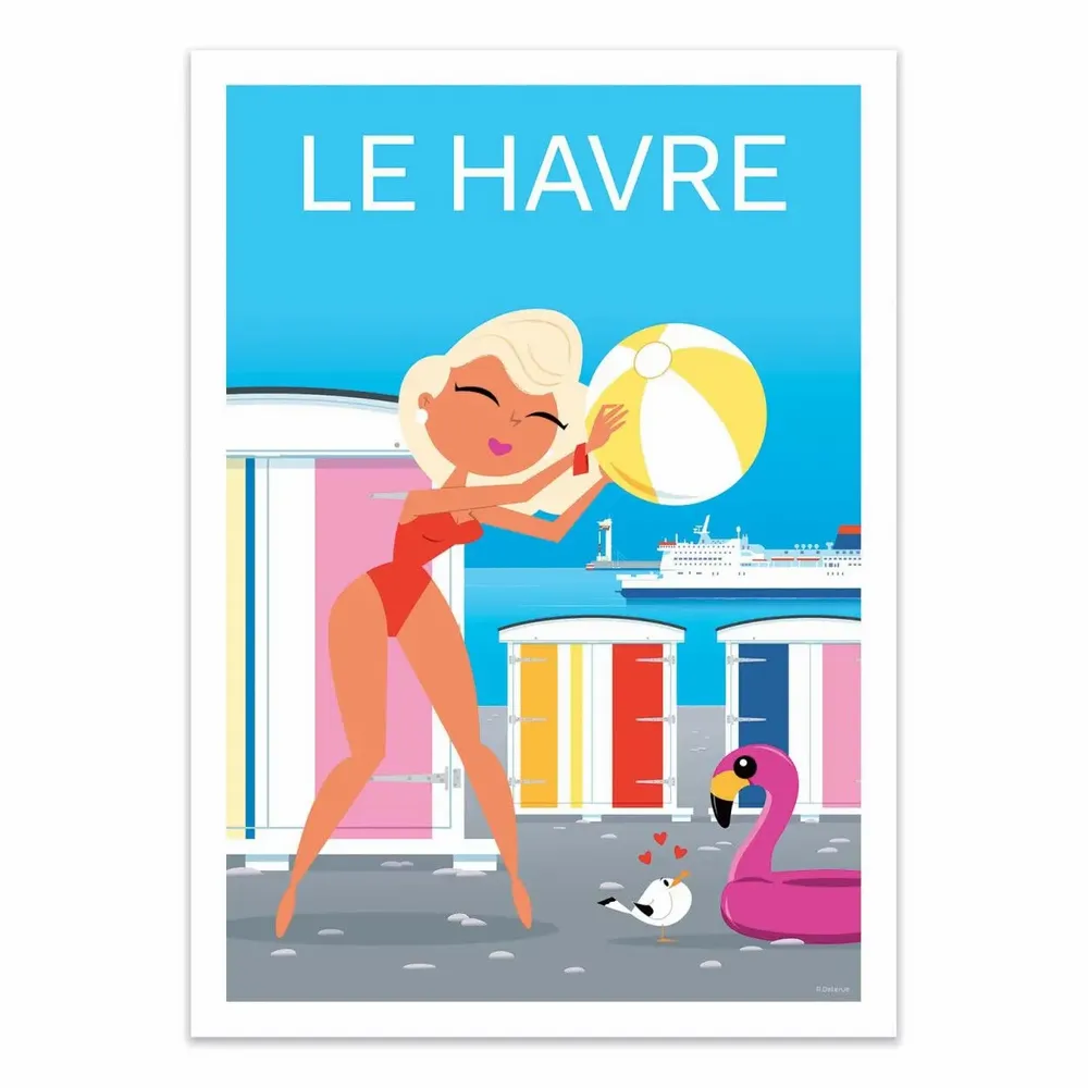 Poster - Art-Poster - Le Havre Normandie V4 - Raphael Delerue - WALL EDITIONS